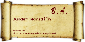 Bunder Adrián névjegykártya